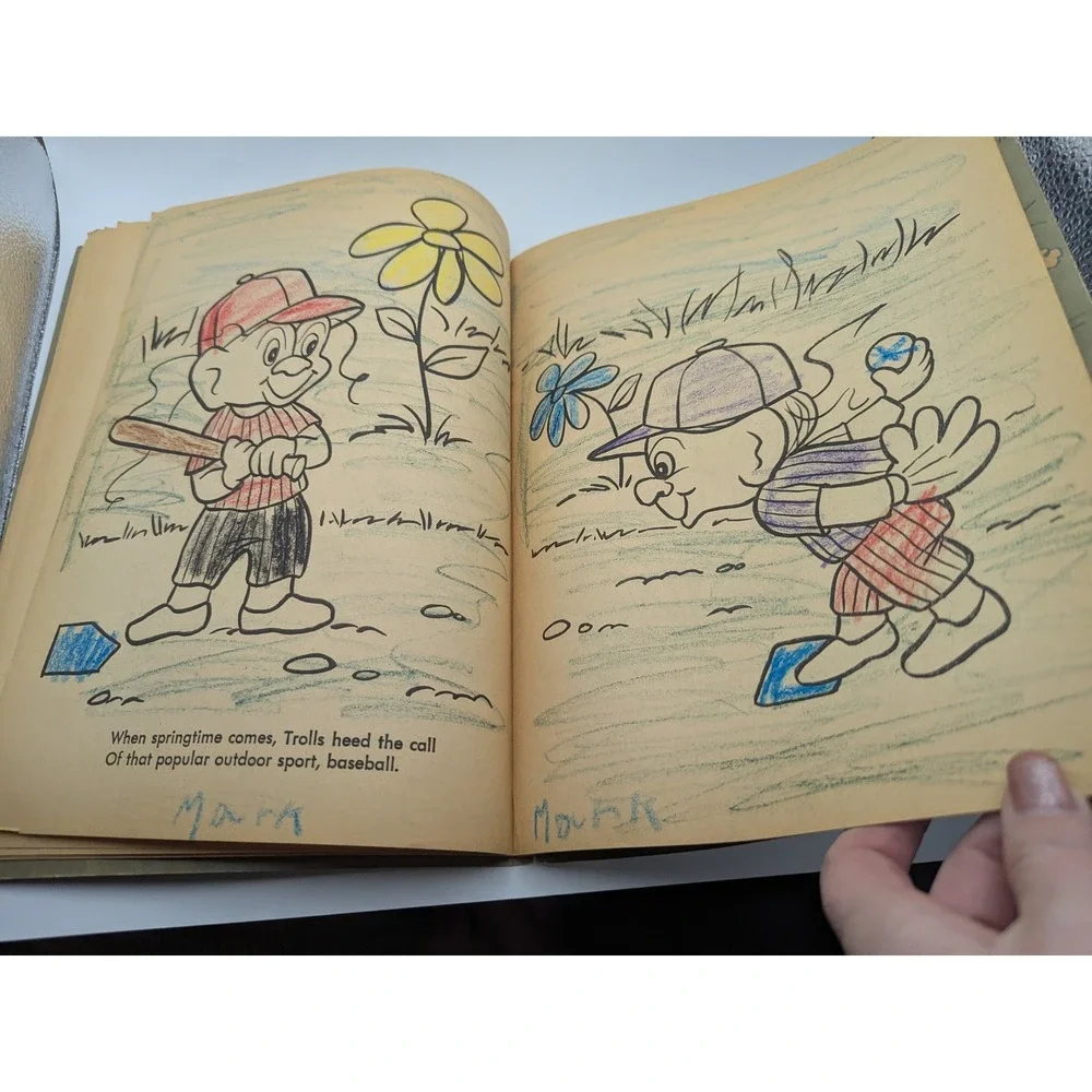 The Trolls Coloring‎ Book Treasure Books 1965 Vtg Childrens Activity Collectible